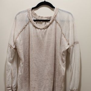 FP Beige Distressed Tunic XS